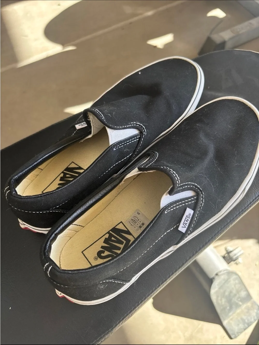 Vans Black Canvas Slip-On Loafers